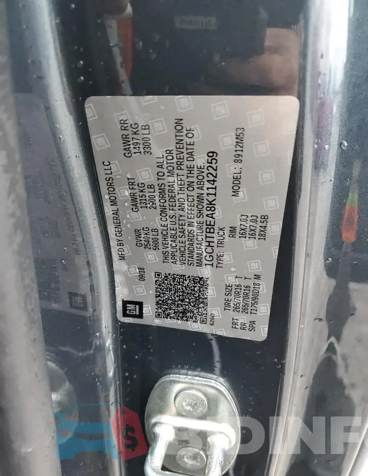 1GCHTBEA8K1142259 Photo# 12