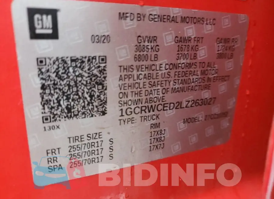 1GCRWCED2LZ263027 Photo# 12
