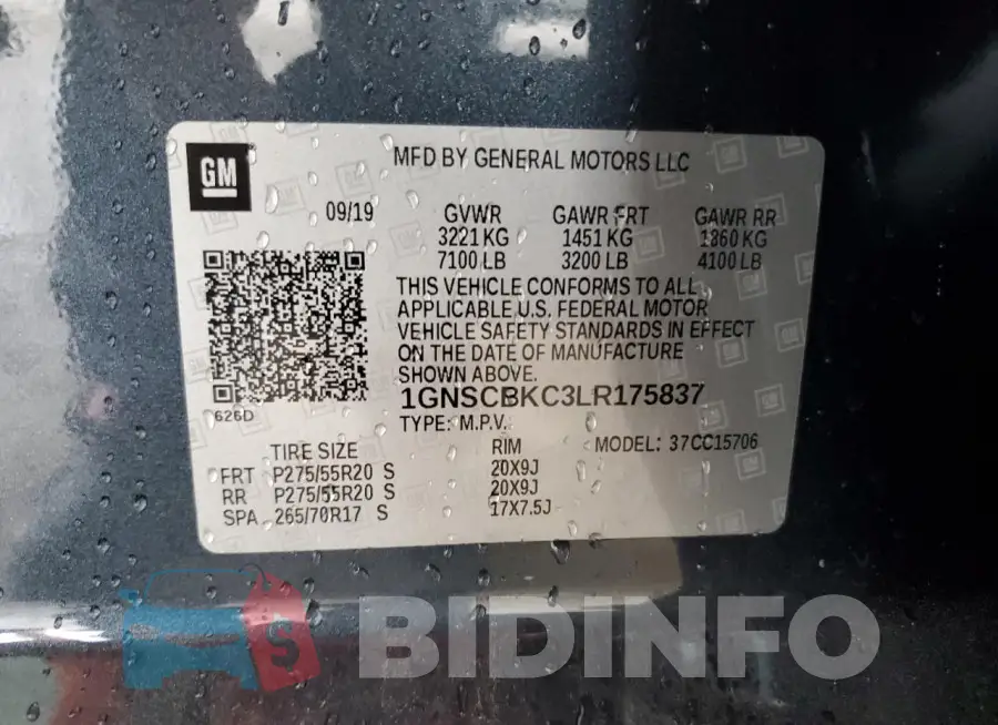 1GNSCBKC3LR175837 Photo# 13