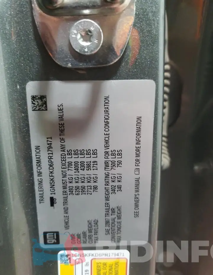 1GNSKFKD6PR179471 Photo# 14