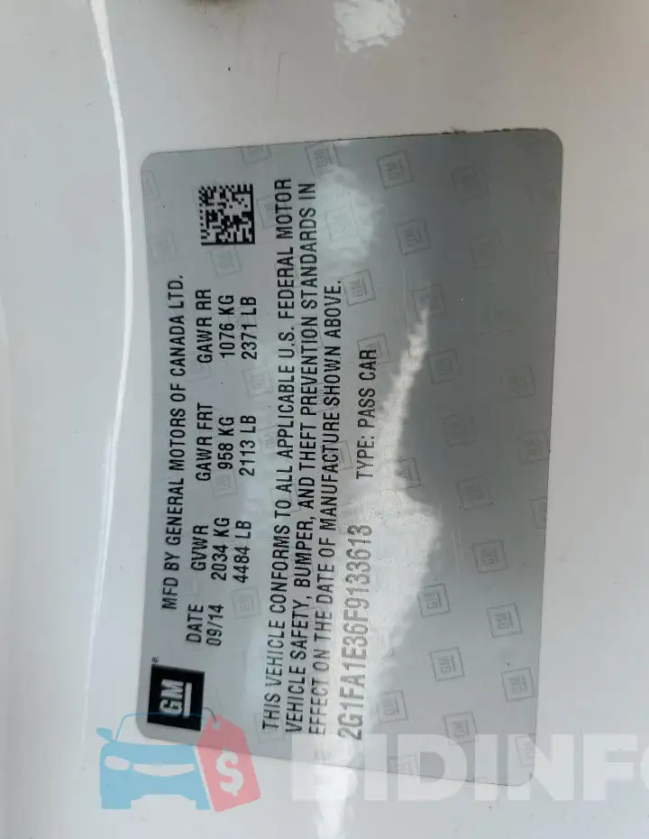 2G1FA1E36F9133613 Photo# 12