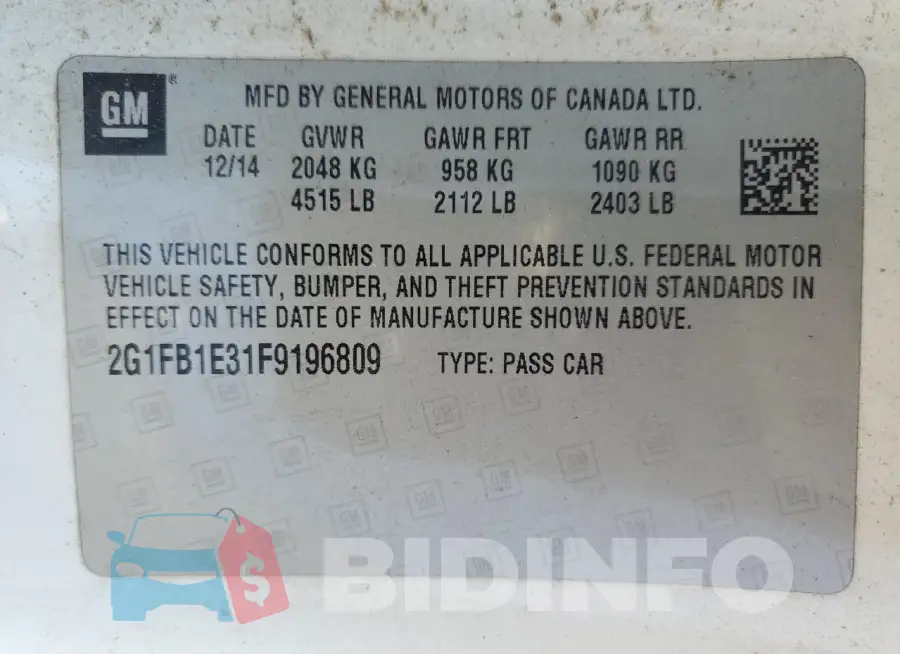 2G1FB1E31F9196809 Photo# 12
