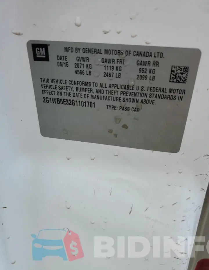 2G1WB5E32G1101701 Photo# 12