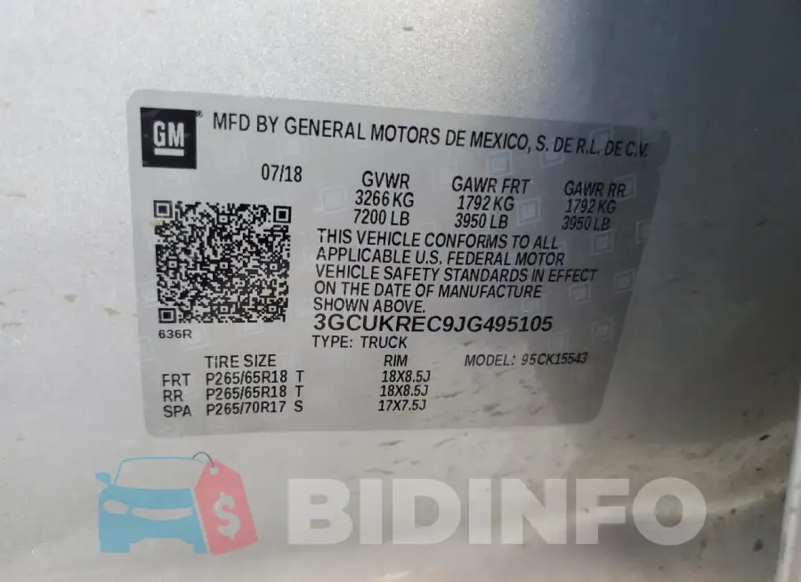 3GCUKREC9JG495105 Photo# 12