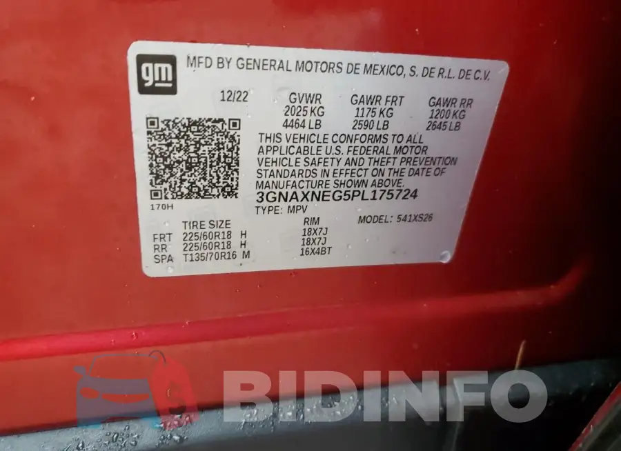 3GNAXNEG5PL175724 Photo# 14