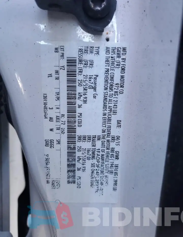1FADP3F24FL282776 Photo# 12