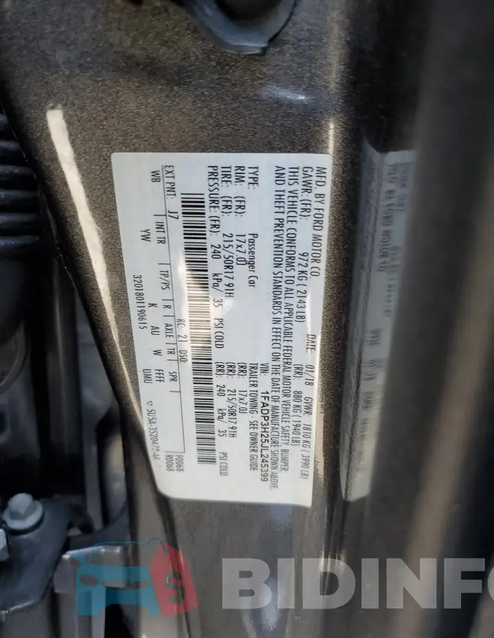 1FADP3H25JL245399 Photo# 12