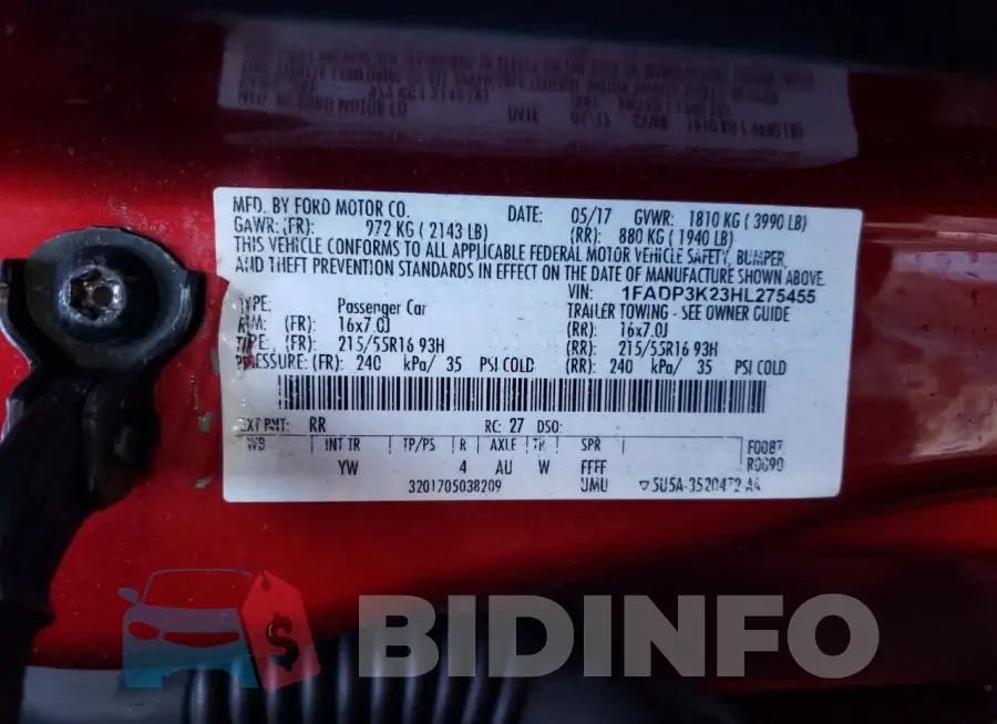 1FADP3K23HL275455 Photo# 13