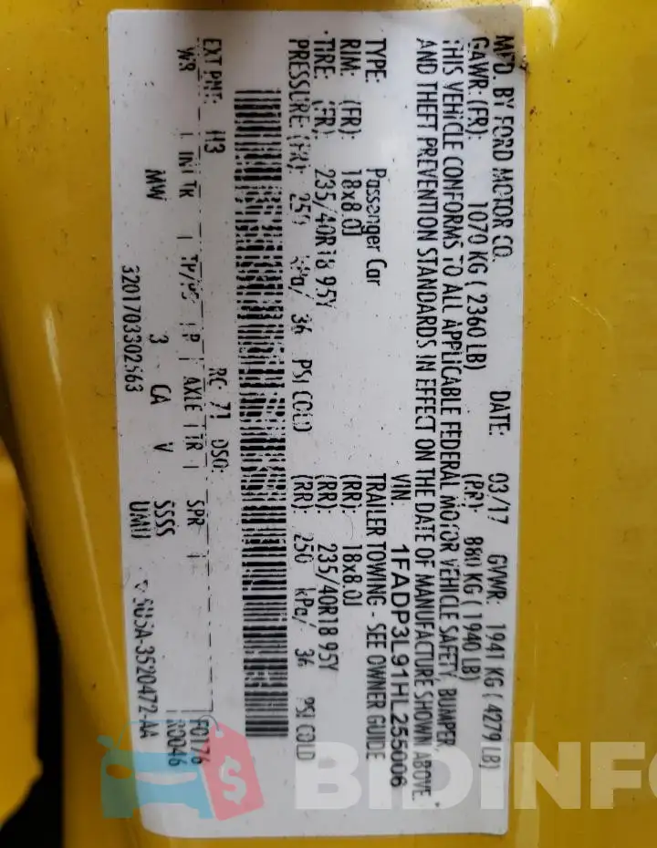 1FADP3L91HL255006 Photo# 12