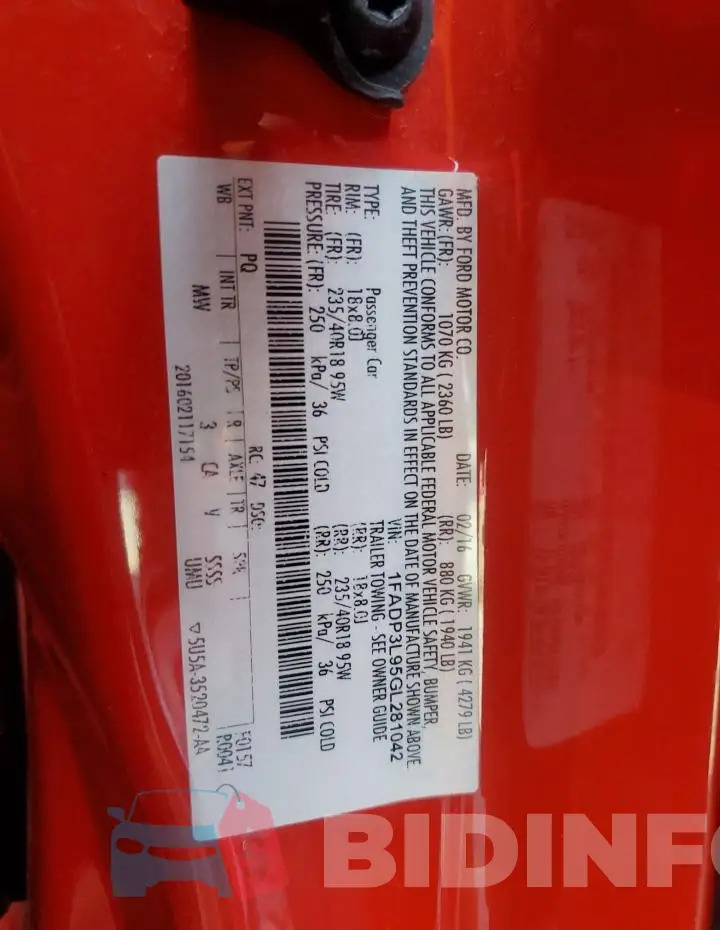 1FADP3L95GL281042 Photo# 12