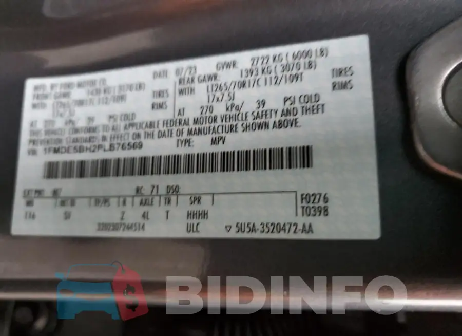 1FMDE5BH2PLB76569 Photo# 13
