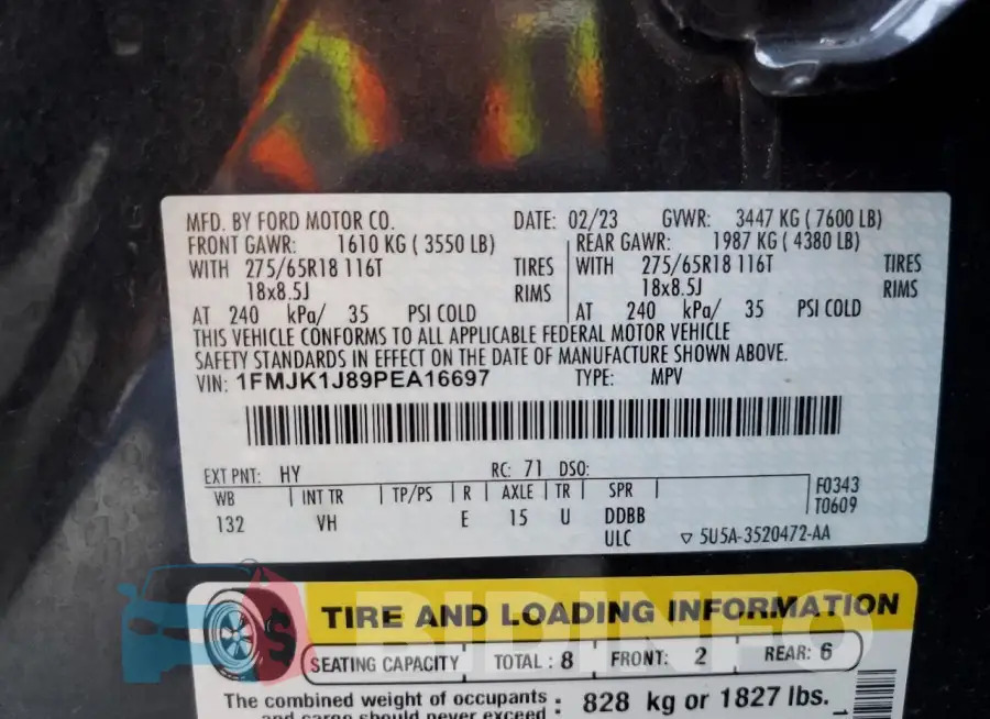 1FMJK1J89PEA16697 Photo# 14