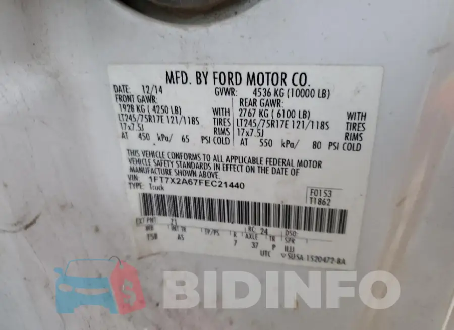 1FT7X2A67FEC21440 Photo# 12