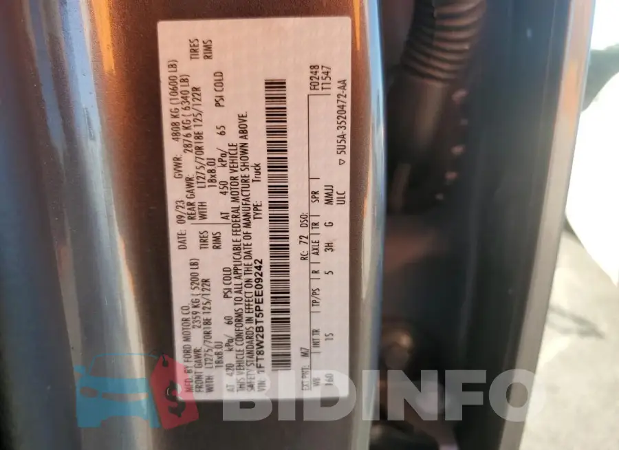 1FT8W2BT5PEE09242 Photo# 12