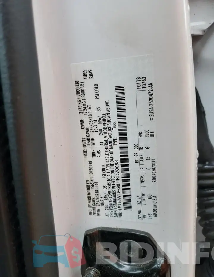 1FTEW1EG8HKD70063 Photo# 12