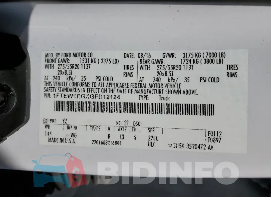 1FTEW1EGXGFD12124 Photo# 12
