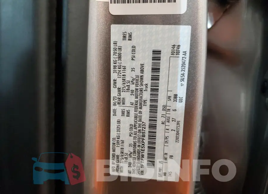 1FTFW1E5XPFB57237 Photo# 13