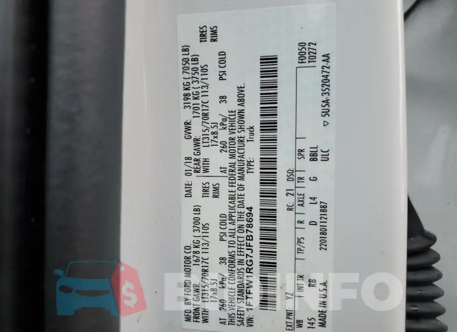1FTFW1RG7JFB78694 Photo# 12