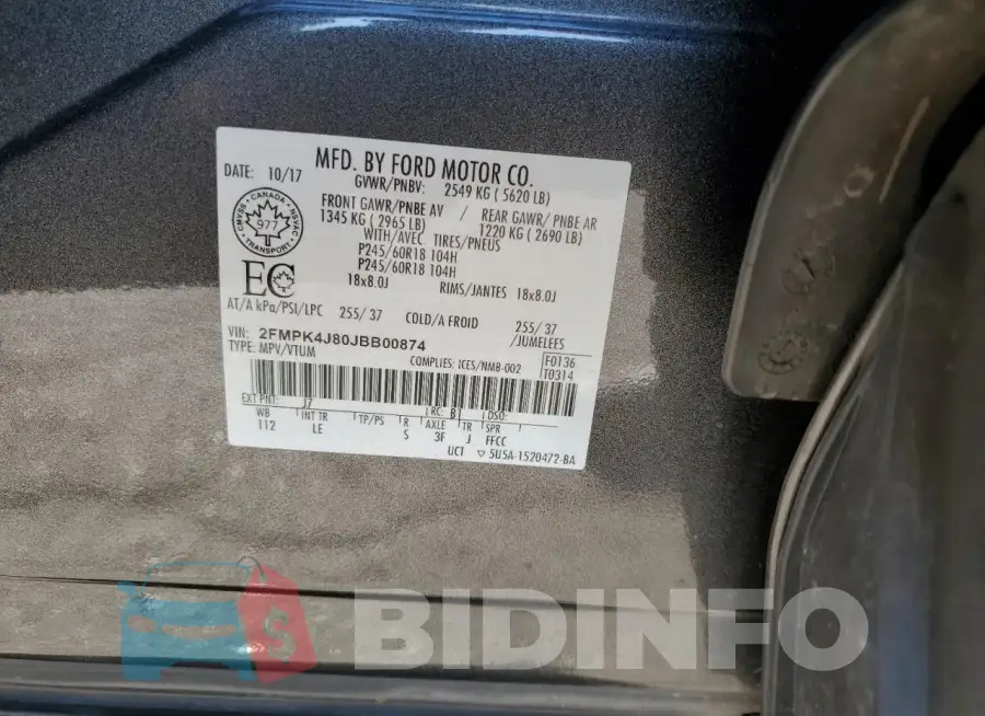 2FMPK4J80JBB00874 Photo# 13
