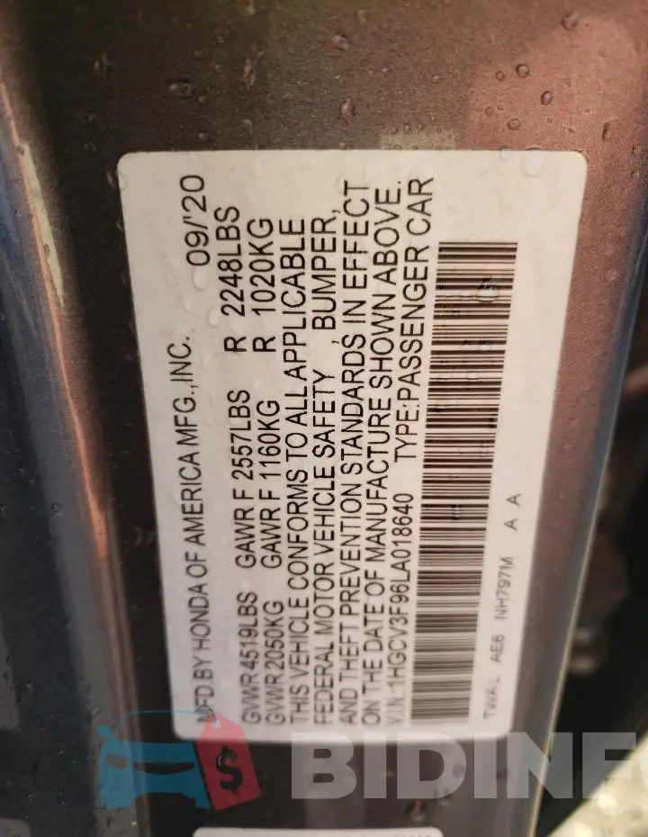 1HGCV3F96LA018640 Photo# 12
