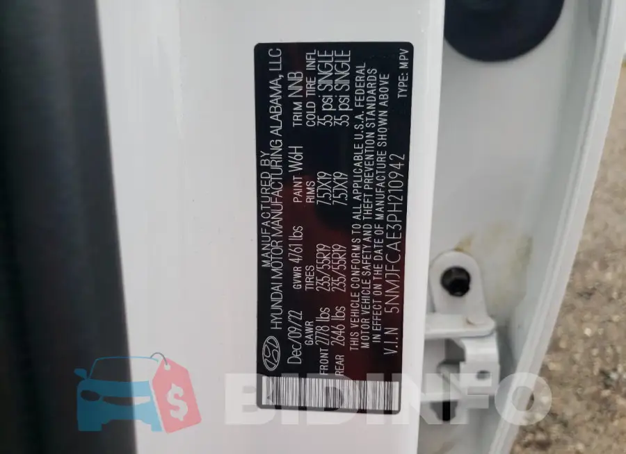 5NMJFCAE3PH210942 Photo# 14