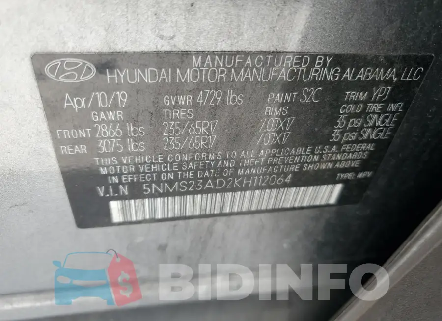 5NMS23AD2KH112064 Photo# 14
