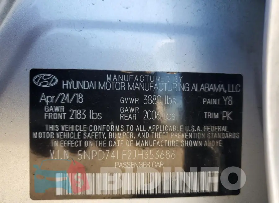 5NPD74LF2JH353686 Photo# 13
