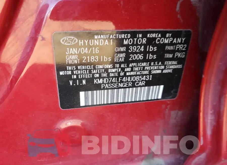 KMHD74LF4HU085431 Photo# 12