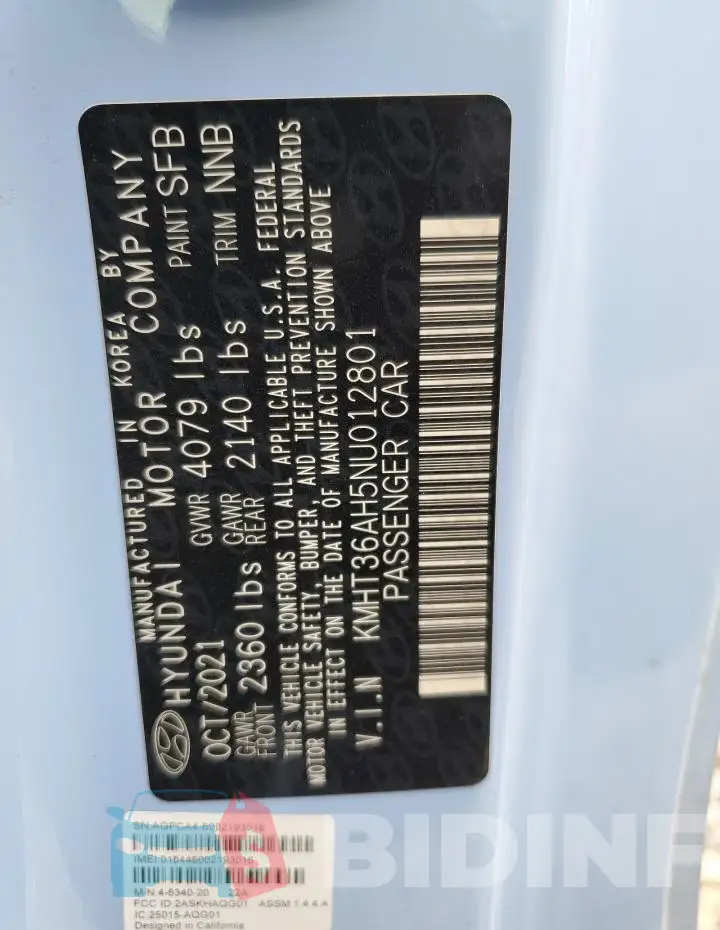 KMHT36AH5NU012801 Photo# 13