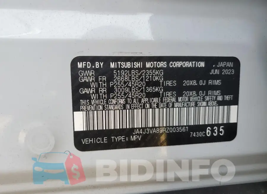 JA4J3VA89RZ003561 Photo# 12