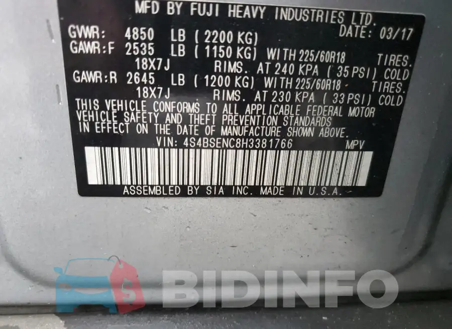 4S4BSENC8H3381766 Photo# 13