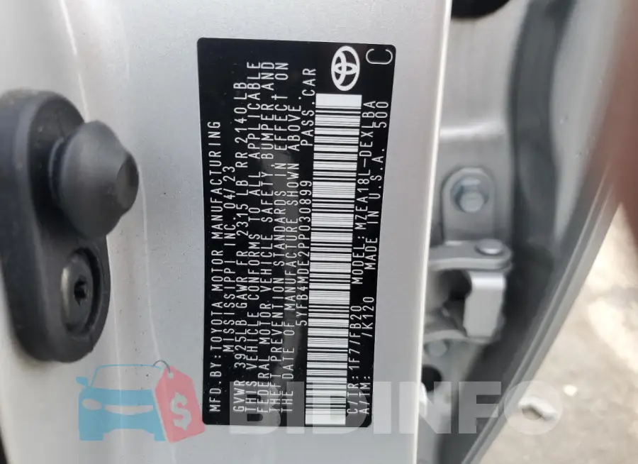 5YFB4MDE2PP030899 Photo# 12