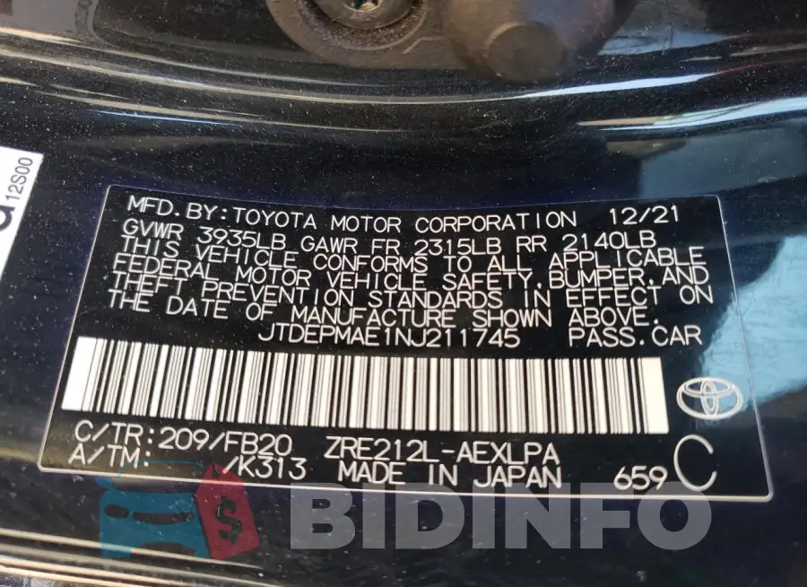 JTDEPMAE1NJ211745 Photo# 12
