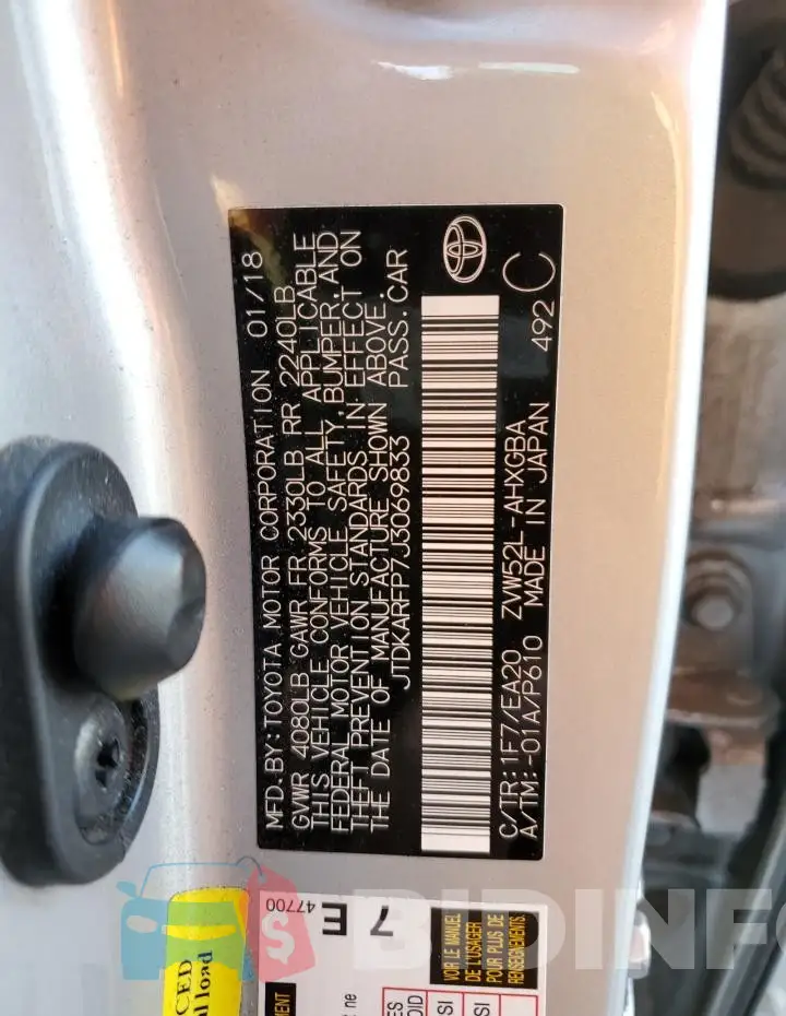 JTDKARFP7J3069833 Photo# 12