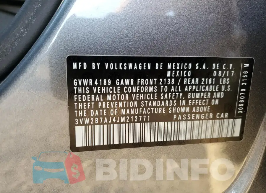 3VW2B7AJ4JM212771 Photo# 12