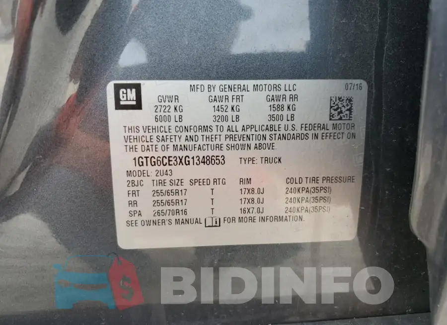 1GTG6CE3XG1348653 Photo# 13