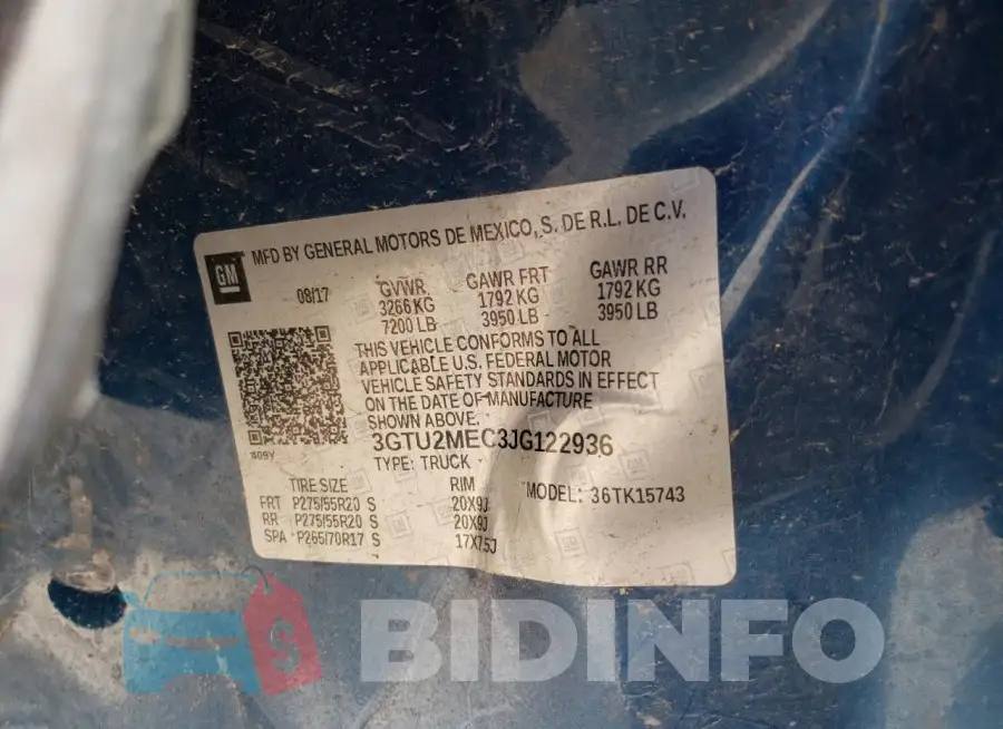3GTU2MEC3JG122936 Photo# 12