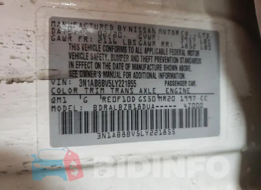 3N1AB8BV5LY221855 Photo# 13
