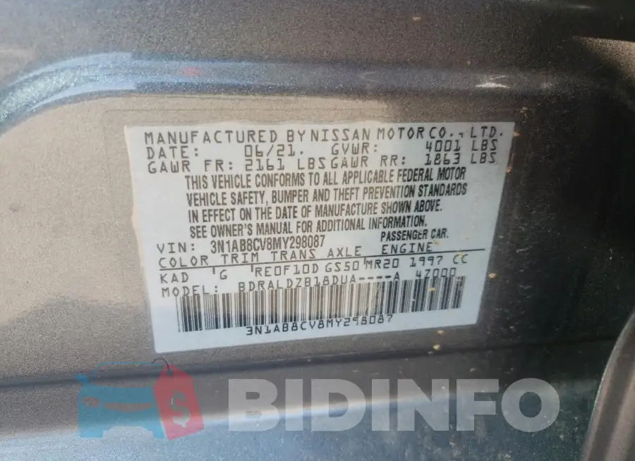3N1AB8CV8MY298087 Photo# 12