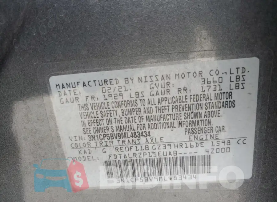3N1CP5BV9ML483434 Photo# 12
