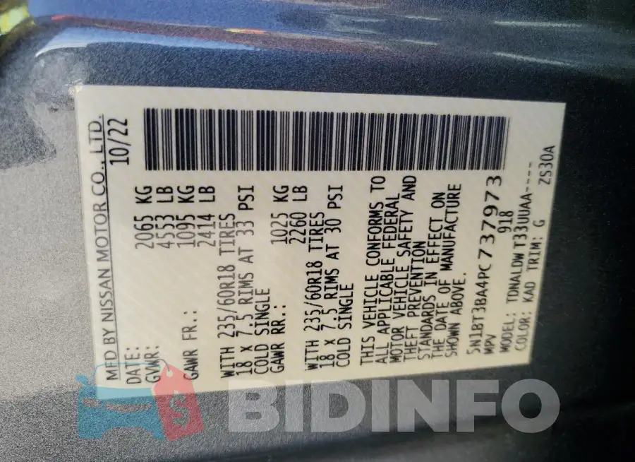 5N1BT3BA4PC737973 Photo# 13