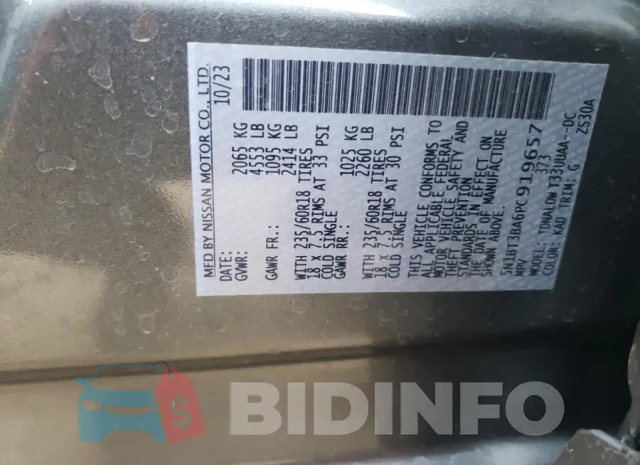 5N1BT3BA6PC919657 Photo# 13
