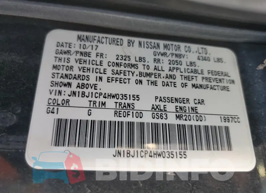 JN1BJ1CP4HW035155 Photo# 13