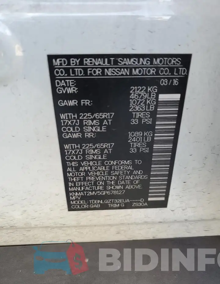 KNMAT2MV5GP678127 Photo# 12