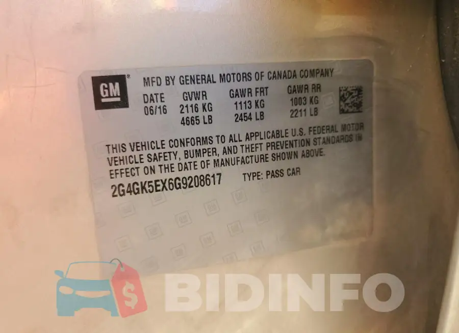 2G4GK5EX6G9208617 Photo# 12