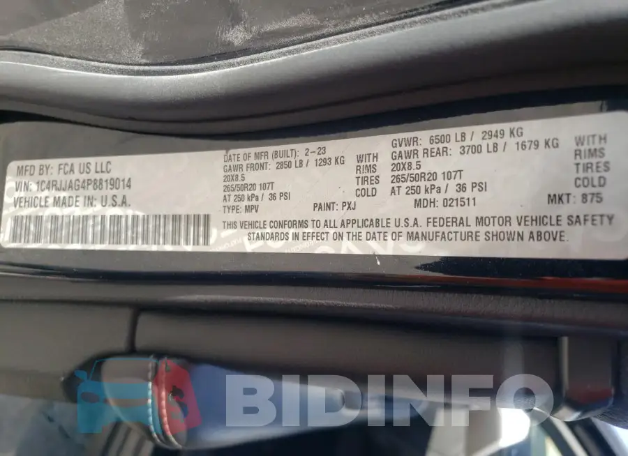 1C4RJJAG4P8819014 Photo# 13