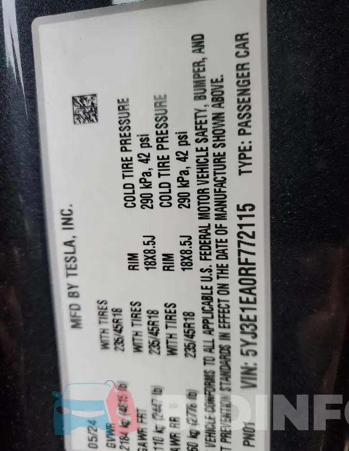 5YJ3E1EA0RF772115 Photo# 12