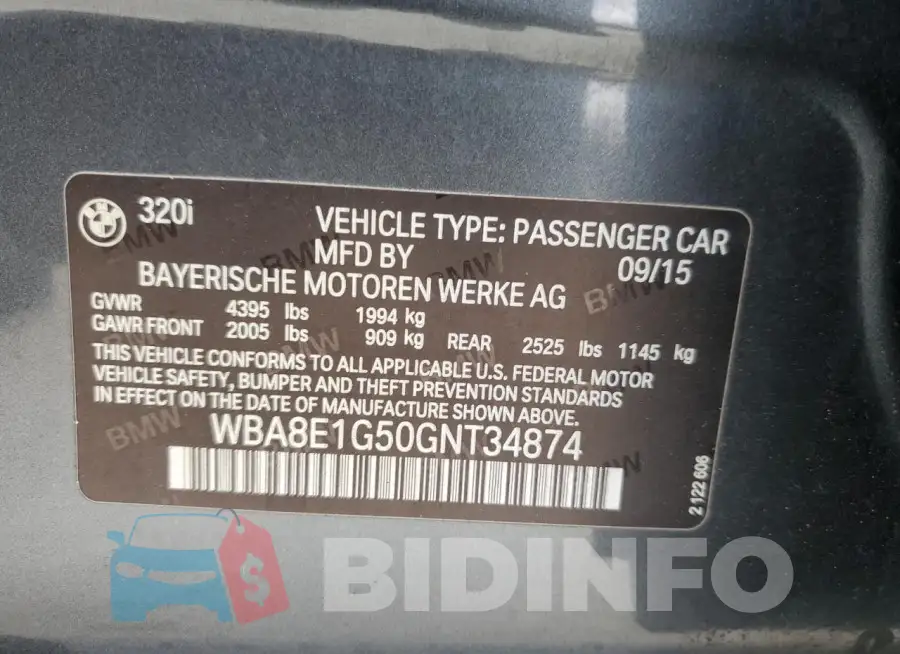 WBA8E1G50GNT34874 Photo# 13