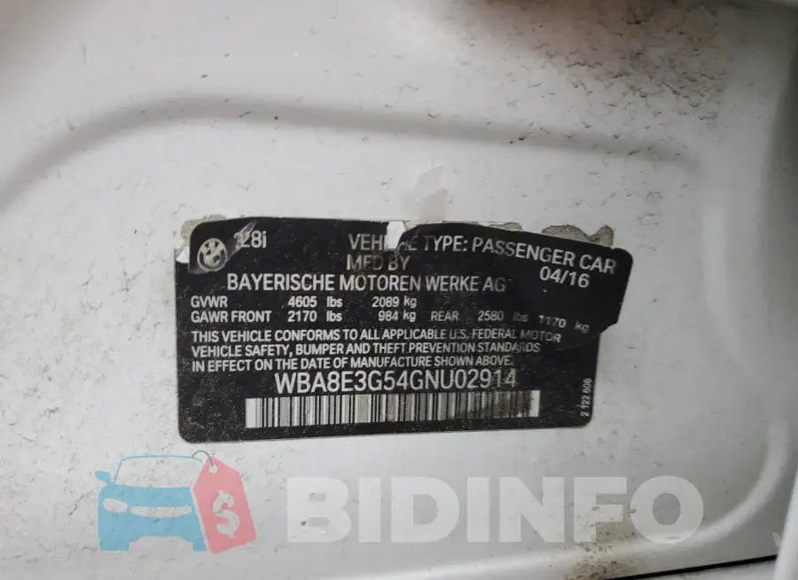 WBA8E3G54GNU02914 Photo# 12