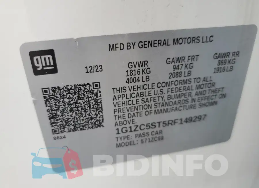 1G1ZC5ST5RF149297 Photo# 12